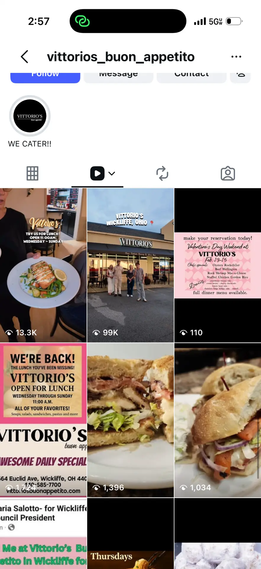 Instagram results for Vittorio's