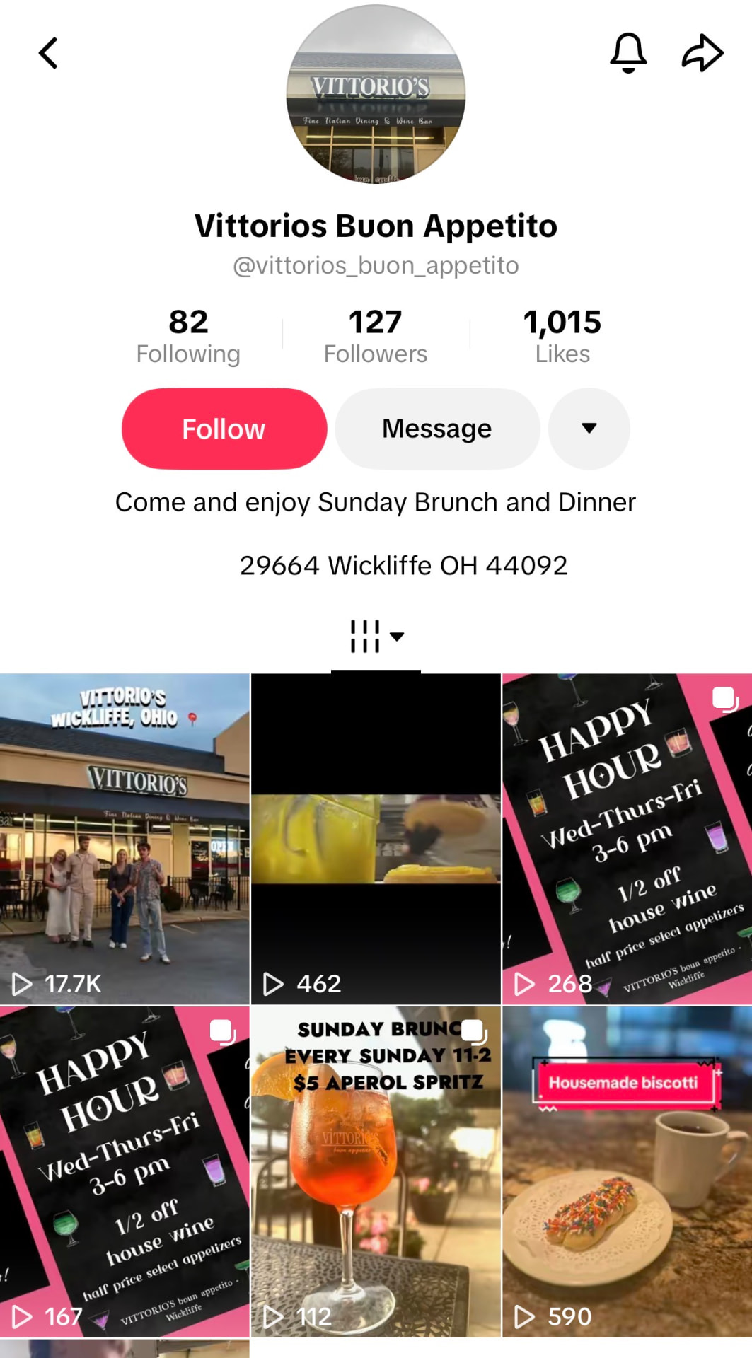 TikTok results for Vittorio's