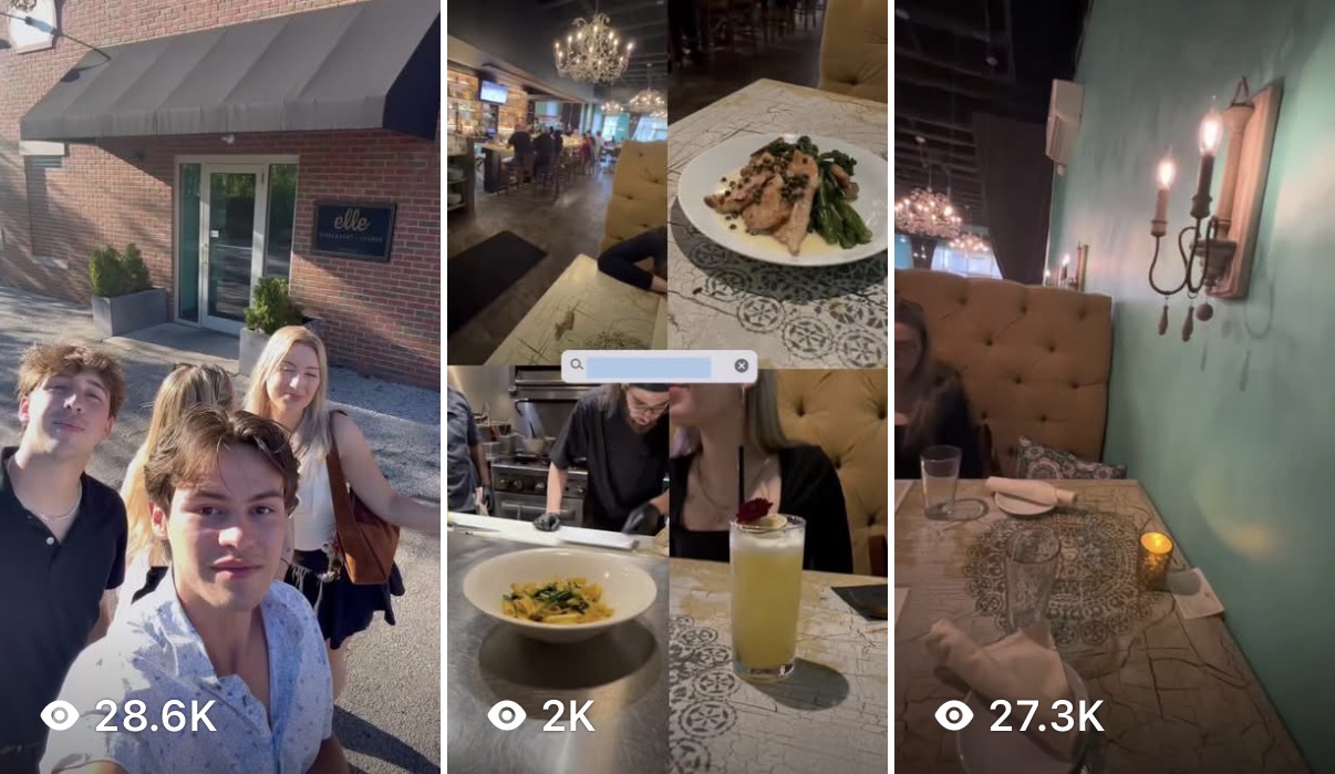 Grid of Elle videos with view counts