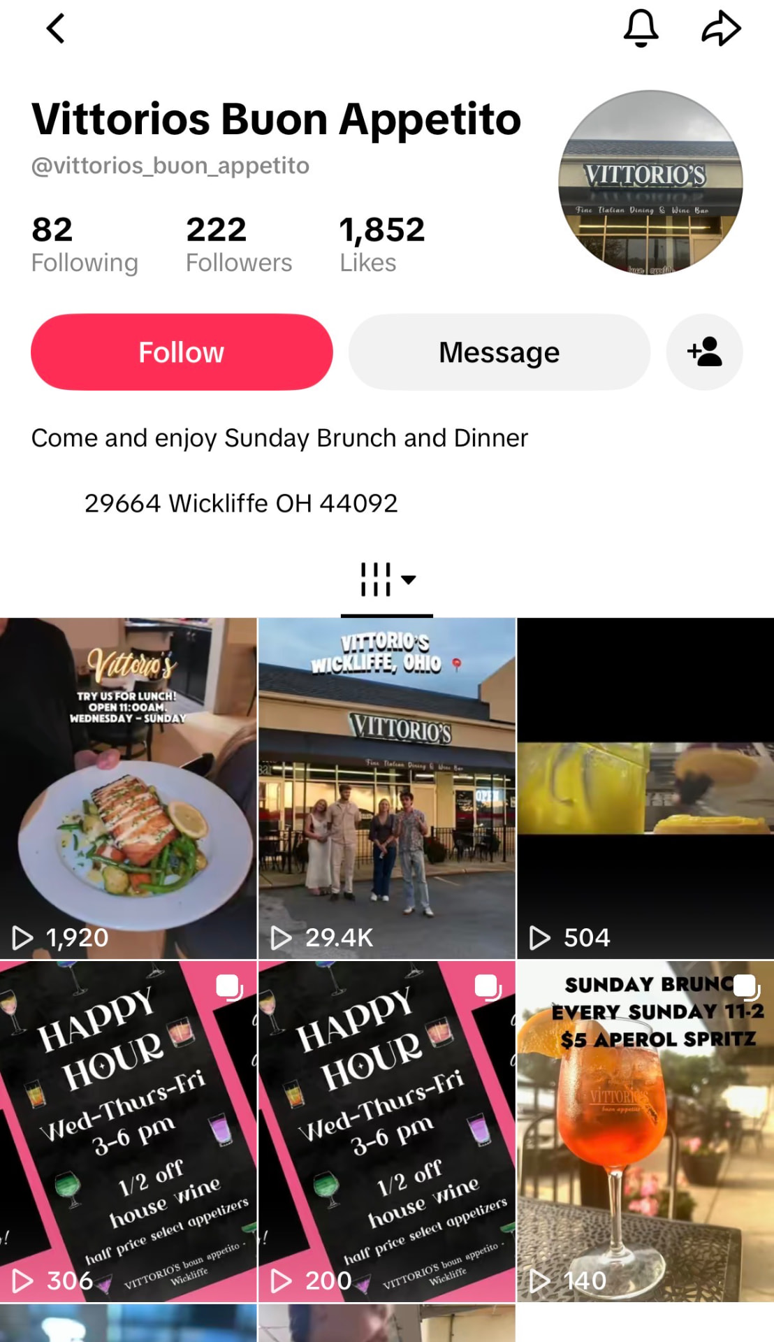 TikTok results for Vittorio's