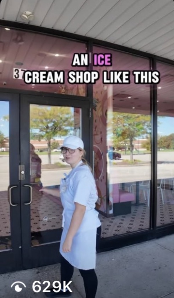 Sloan's Ice Cream post with 629K views